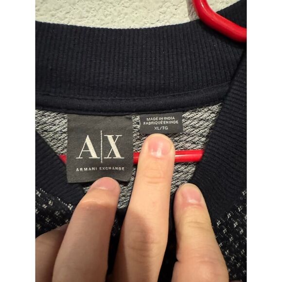 Armani Exchange‎ Men's Jacquard Zip Through Cardigan Size XL Gray - Picture 3 of 5
